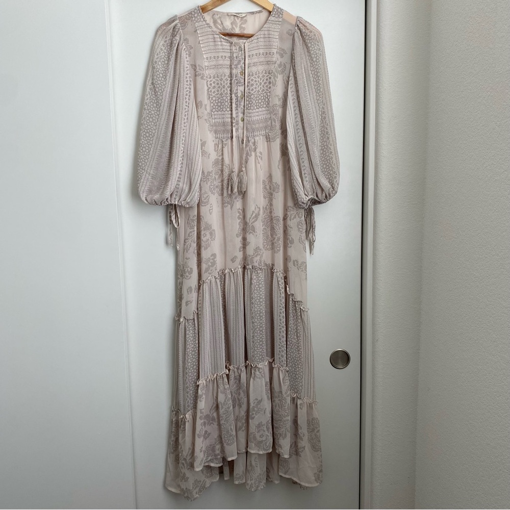 Taupe floral maxi dress